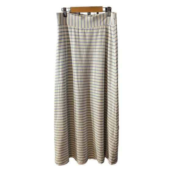 J. Crew Cotton Blend Blue White Striped Midi Skirt Size XS - Picture 1 of 7